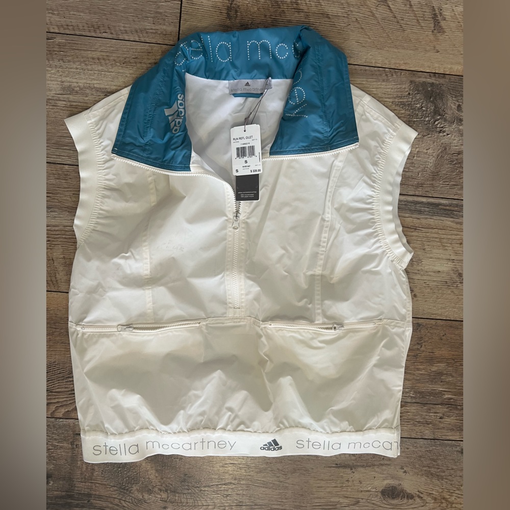 Adidas by Stella McCarthy windbreaker pull over vest. Size Small. Sold out! NWT.